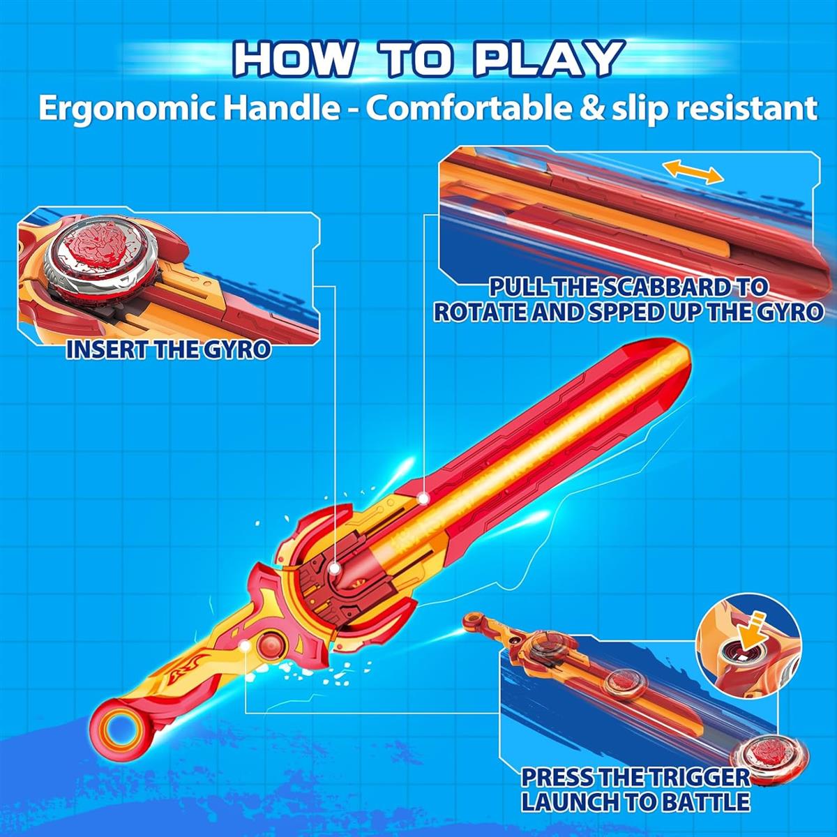 INFINITY NADO Kreisel für Kinder Metall Spielzeug Jungen, Battle Tops Kreisel Launcher Spielzeug, Spinning Tops Jungen ab 5 6 7 8 9 10 11 12 Jahre, Starter Pack Blazing War Bear