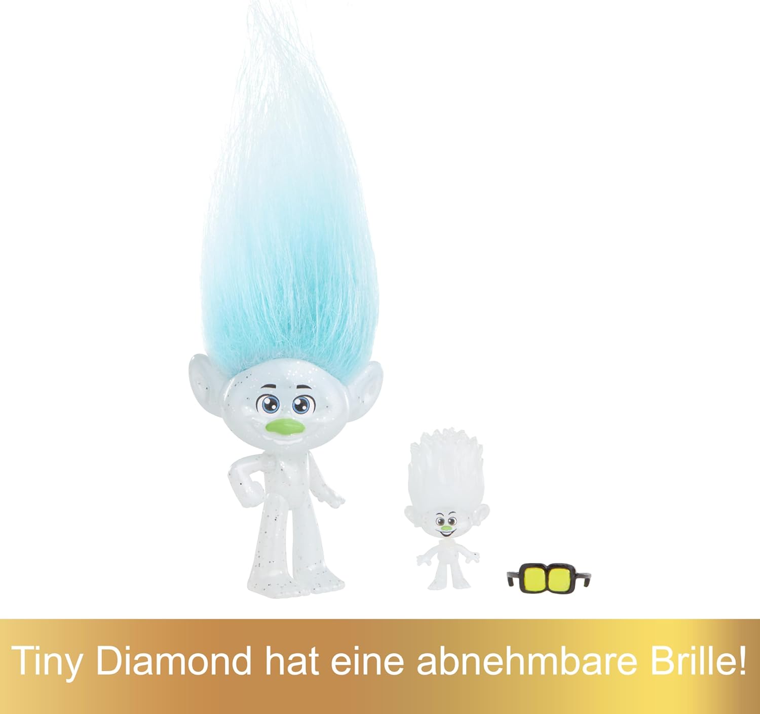 Mattel DREAMWORKS TROLLS Gemeinsam Stark – Guy Diamond Puppe mit Plüschhaar, Mode zum Ausziehen, 5 bewegliche Gelenke, für Kinder ab 3 Jahren, HNF09