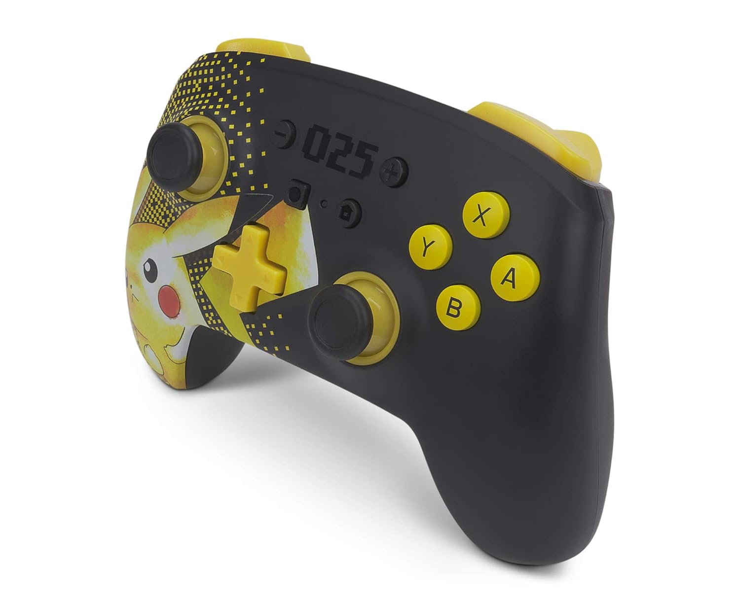 Kabelloser PowerA-Controller für Nintendo Switch - Pikachu 025, Nintendo Switch Lite, Gamepad, Spiele-Controller, Bluetooth-Controller, Aufladbar, Offiziell Lizenziert