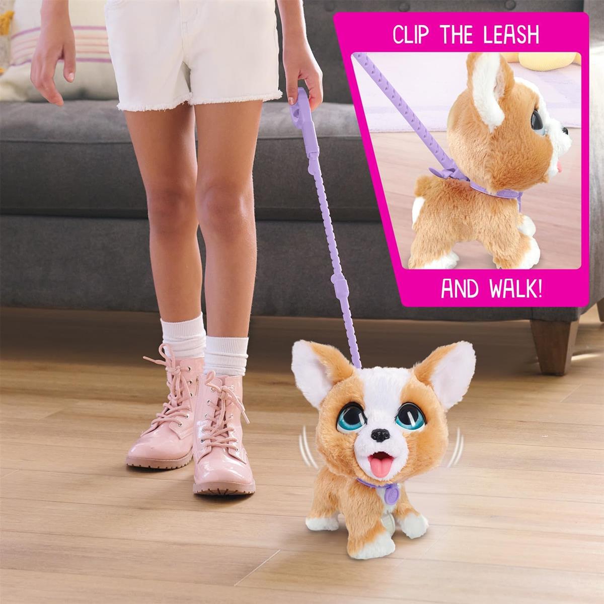 Just Play furReal Poop-A-Lots Corgi interaktives Spielzeug, 20 cm groß, hüpfender Plüschwelpe, 14-teilig, Kinderspielzeug ab 4 Jahren, 22.86