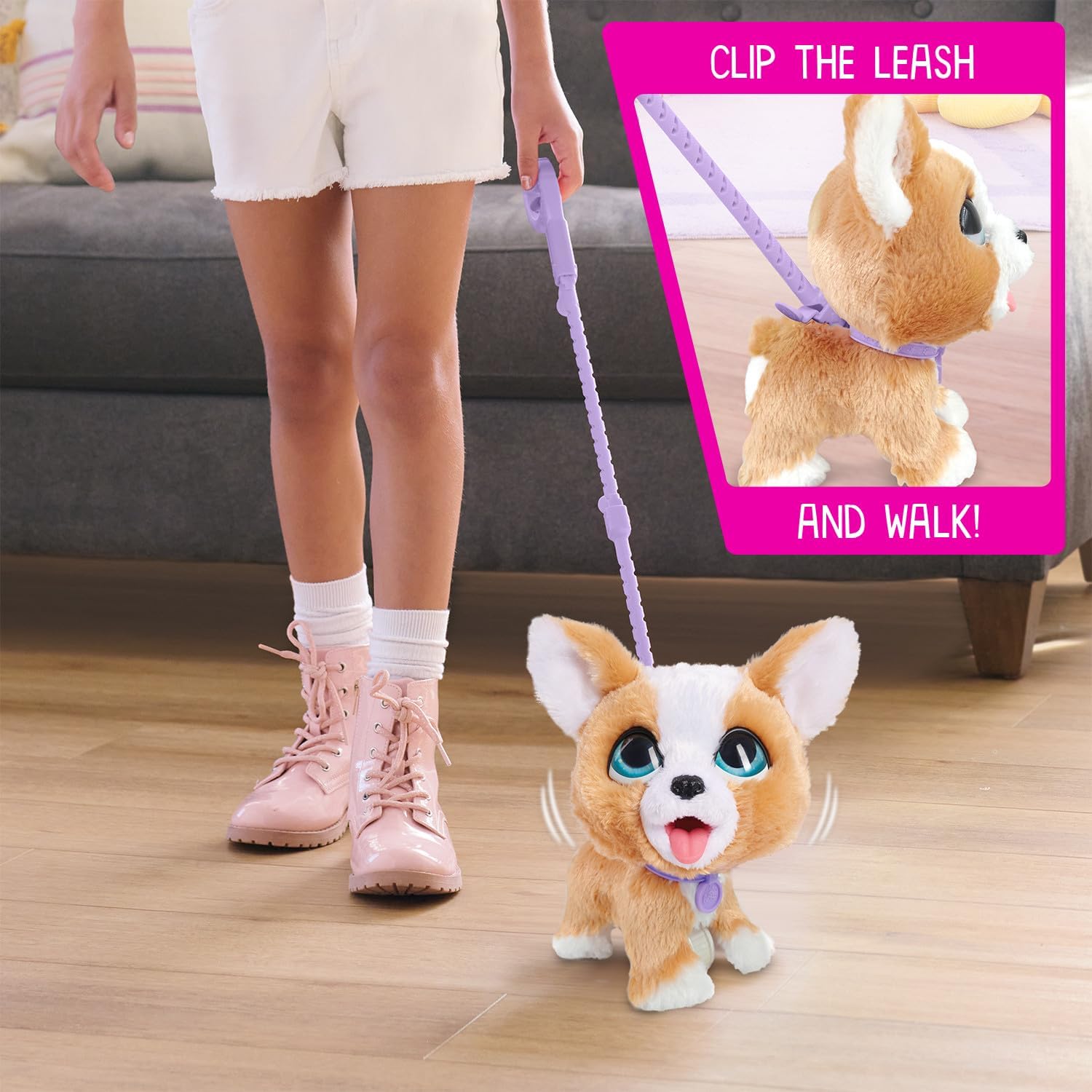 Just Play furReal Poop-A-Lots Corgi interaktives Spielzeug, 20 cm groß, hüpfender Plüschwelpe, 14-teilig, Kinderspielzeug ab 4 Jahren, 22.86