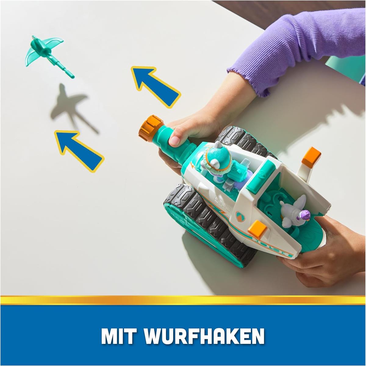 Spin Master PAW Patrol – Schneemobil mit Everest-Figur, Snowboard und Henrietta-Figur (Deluxe Fahrzeug), Spielzeug für Kinder ab 3 Jahren