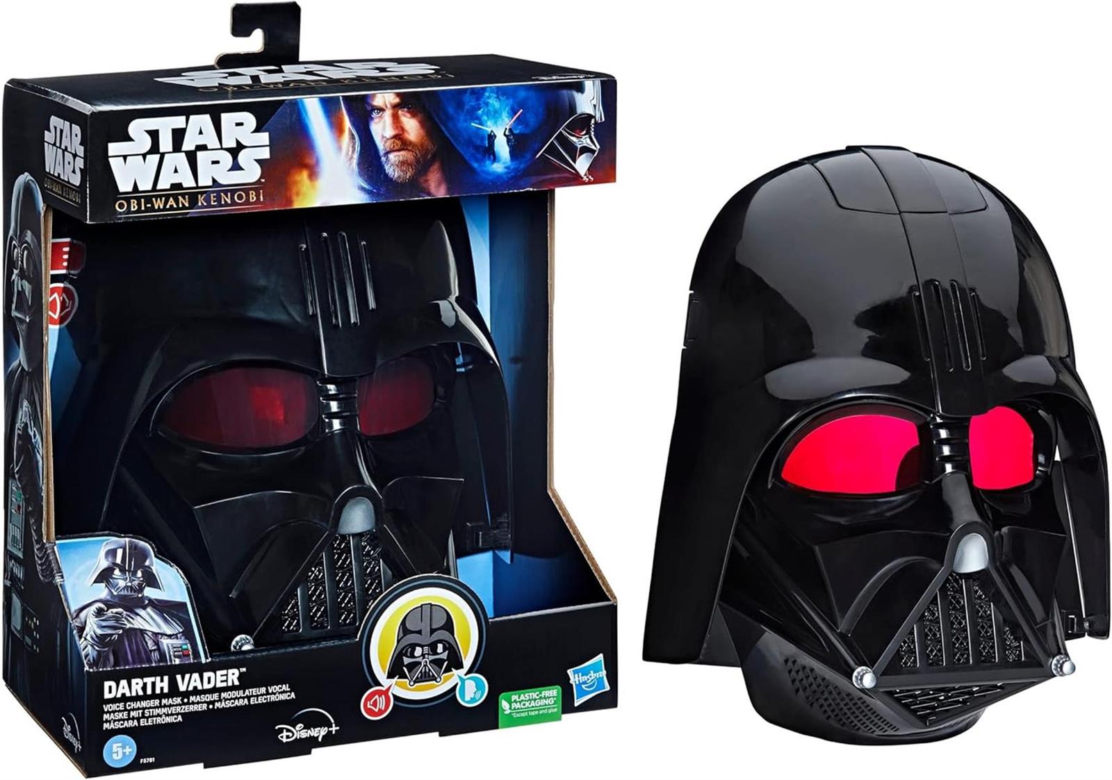 Star Wars Darth Vader Elektronische Maske mit Stimmverzerrer, Spielzeug für Kids ab 5 für Rollenspiele mit Soundeffekten