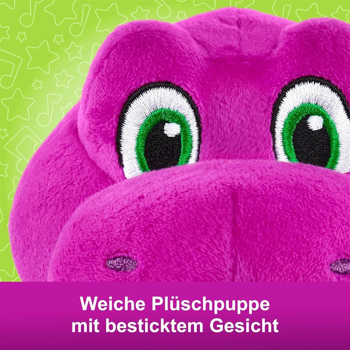 Fisher-Price Barneys Welt Spielzeug für Kleinkinder ca. 16,5 cm große Barney Plüsch-Dinosaurier-Figur für das Rollenspiel im Kindergartenalter ab 2 Jahren, HVF40