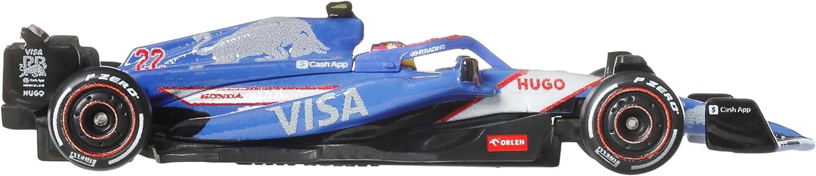 Hot Wheels VISA RB Formula 1 VCARB 01 TEAM 2024 Formel 1 Modellauto - Yuki Tsunoda 22 - Die Cast Maßstab 1:64 - Länge 8 cm - JBM14