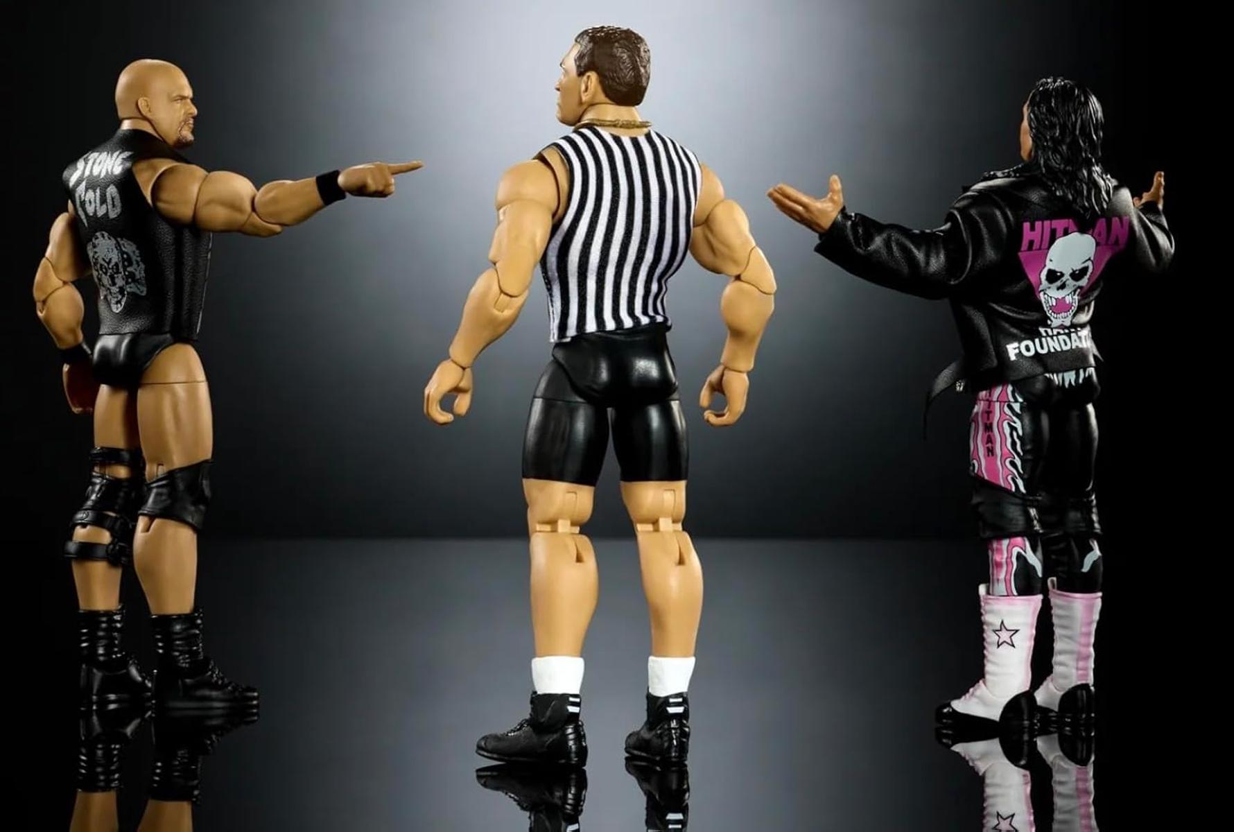 Mattel WWE Bret The Hitman Hart Stone Cold Steve Austin Ken Shamrock Wrestlemania 3-Pack Elite Collection Wrestling Actionfigur Spielzeug