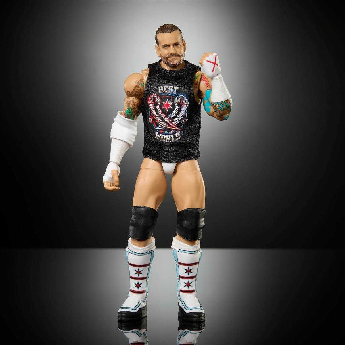 Mattel WWE Elite Actionfigur und Zubehör, Greatest Hits 2025, ca. 15 cm große Sammelfigur cm Punk mit 25 Bewegungspunkten und austauschbaren Händen, JHT46,