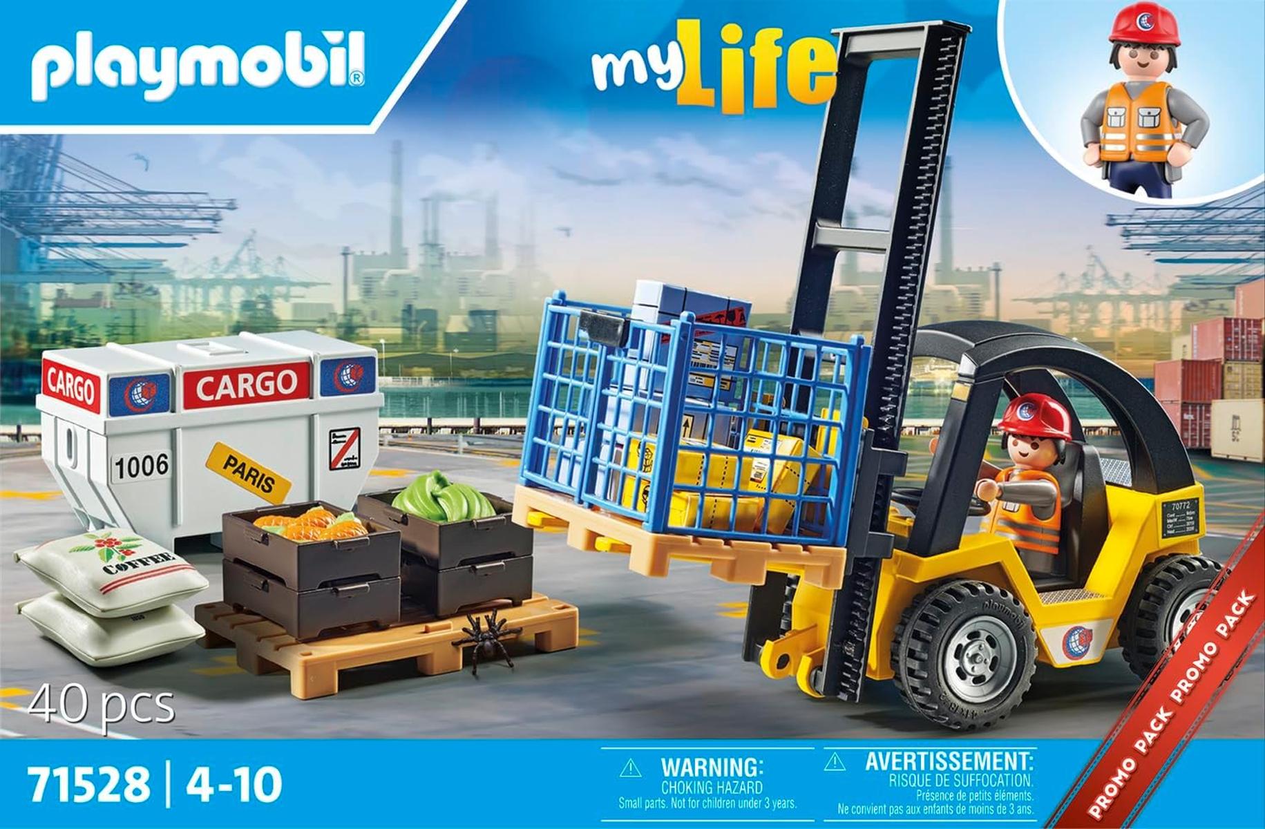 PLAYMOBIL MyLife 71528 Gabelstapler mit Fracht