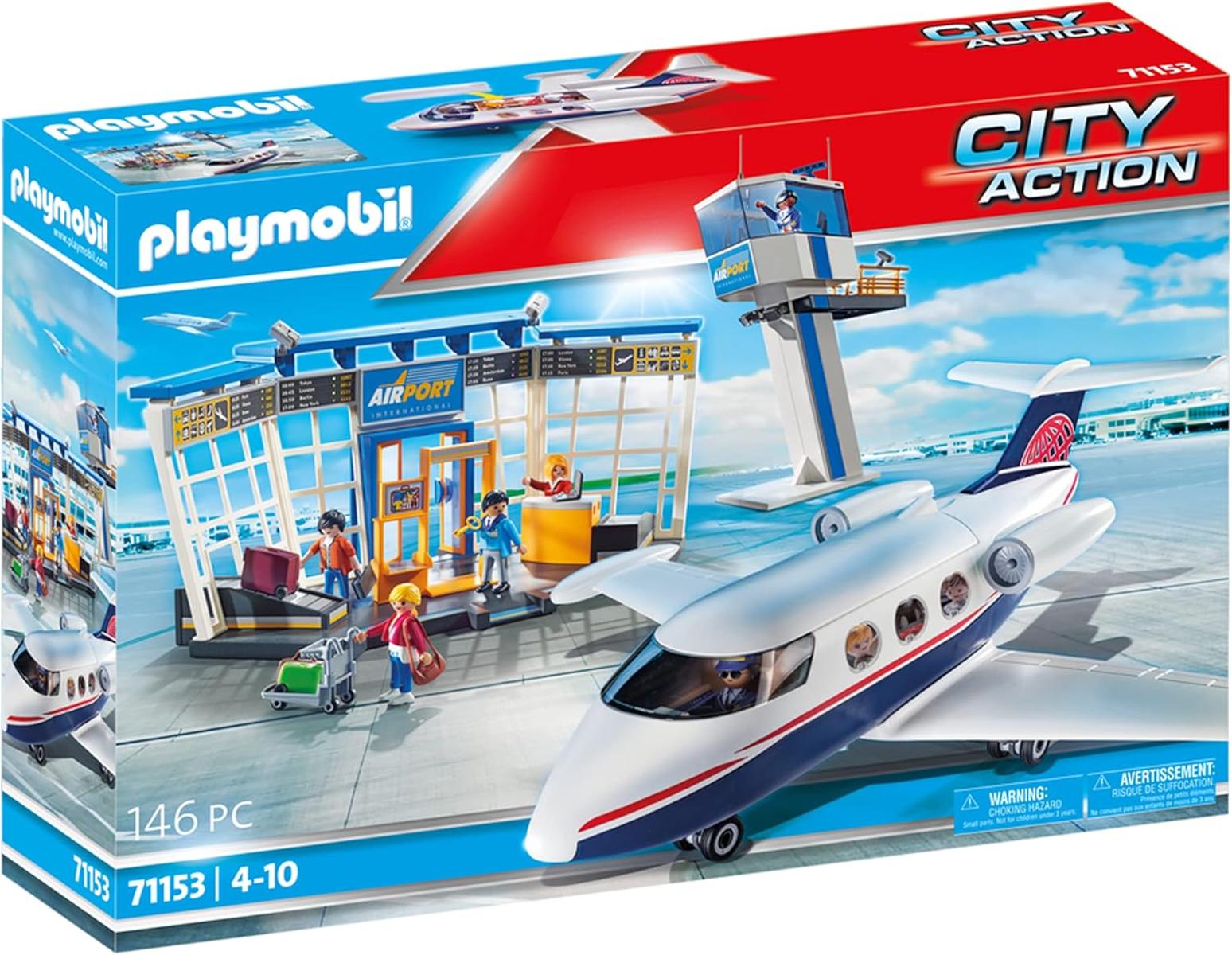 PLAYMOBIL City Action 71153 Flughafen mit Flugzeug und Tower
