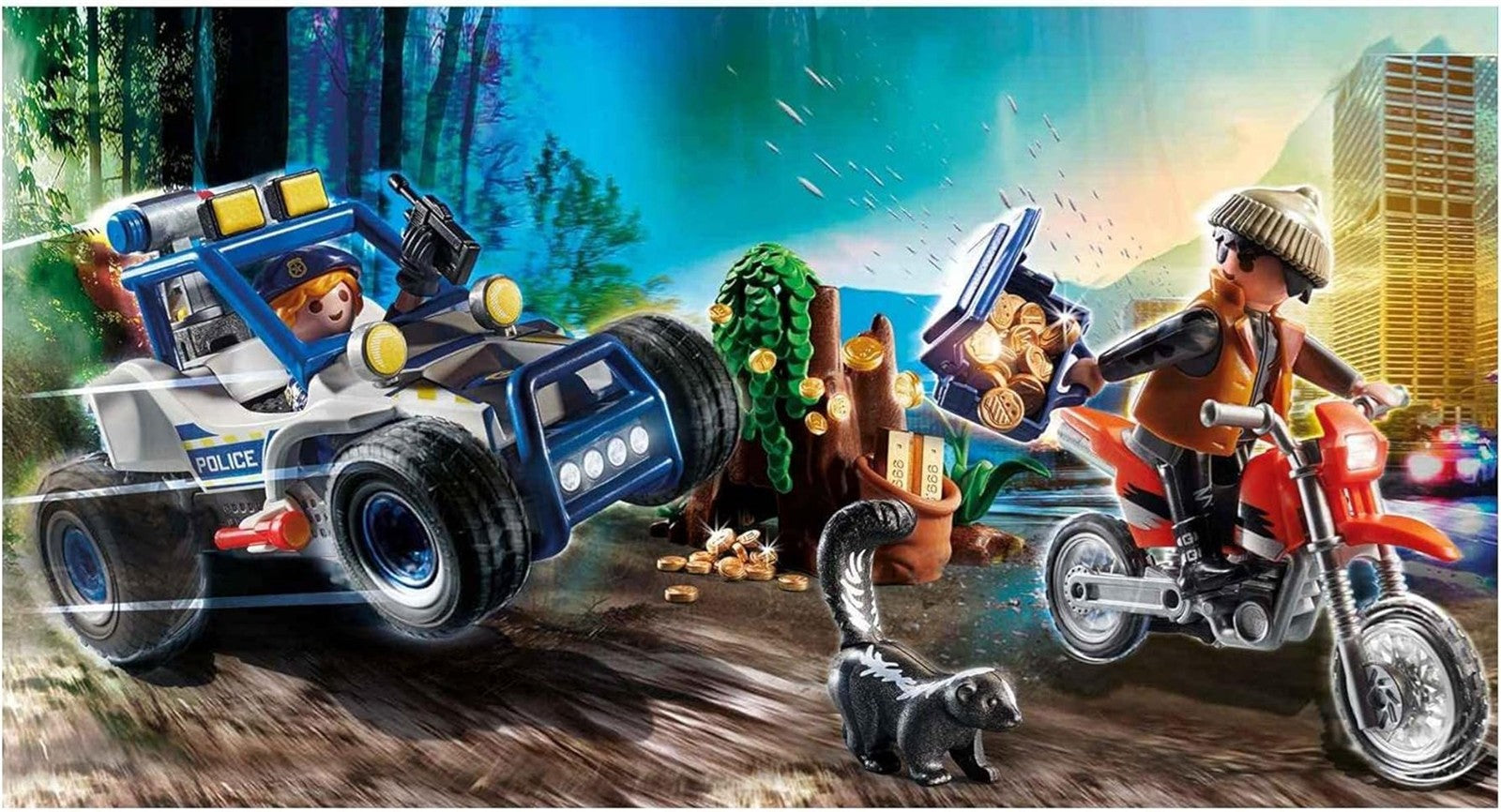 PLAYMOBIL City Action 70570 Polizei-Geländewagen: Verfolgung des Schatzräubers