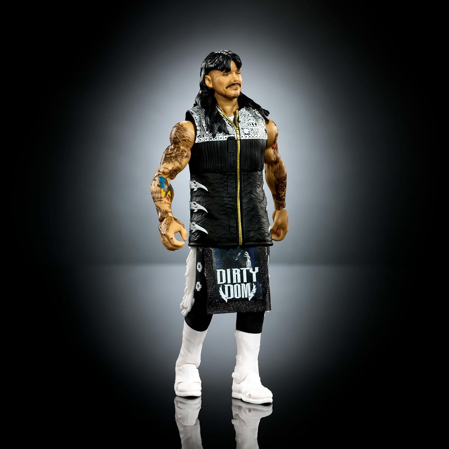 Mattel WWE Ultimate Edition Actionfigur und Zubehör im Set, ca. 15 cm große Dirty Dominik Mysterio Sammelfigur mit austauschbaren Köpfen und Händen und 30 Bewegungspunkten, JHV90