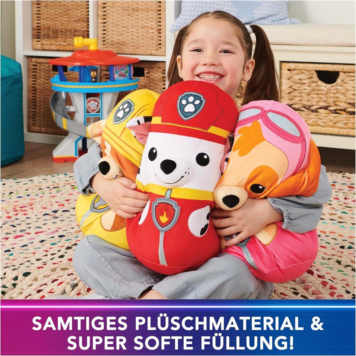 PAW PATROL GUND Trend Squishy Chase, 30 cm - hochwertiges Plüschtier und Kuschelkissen in einem, Geschenk für Kinder ab 1 Jahr