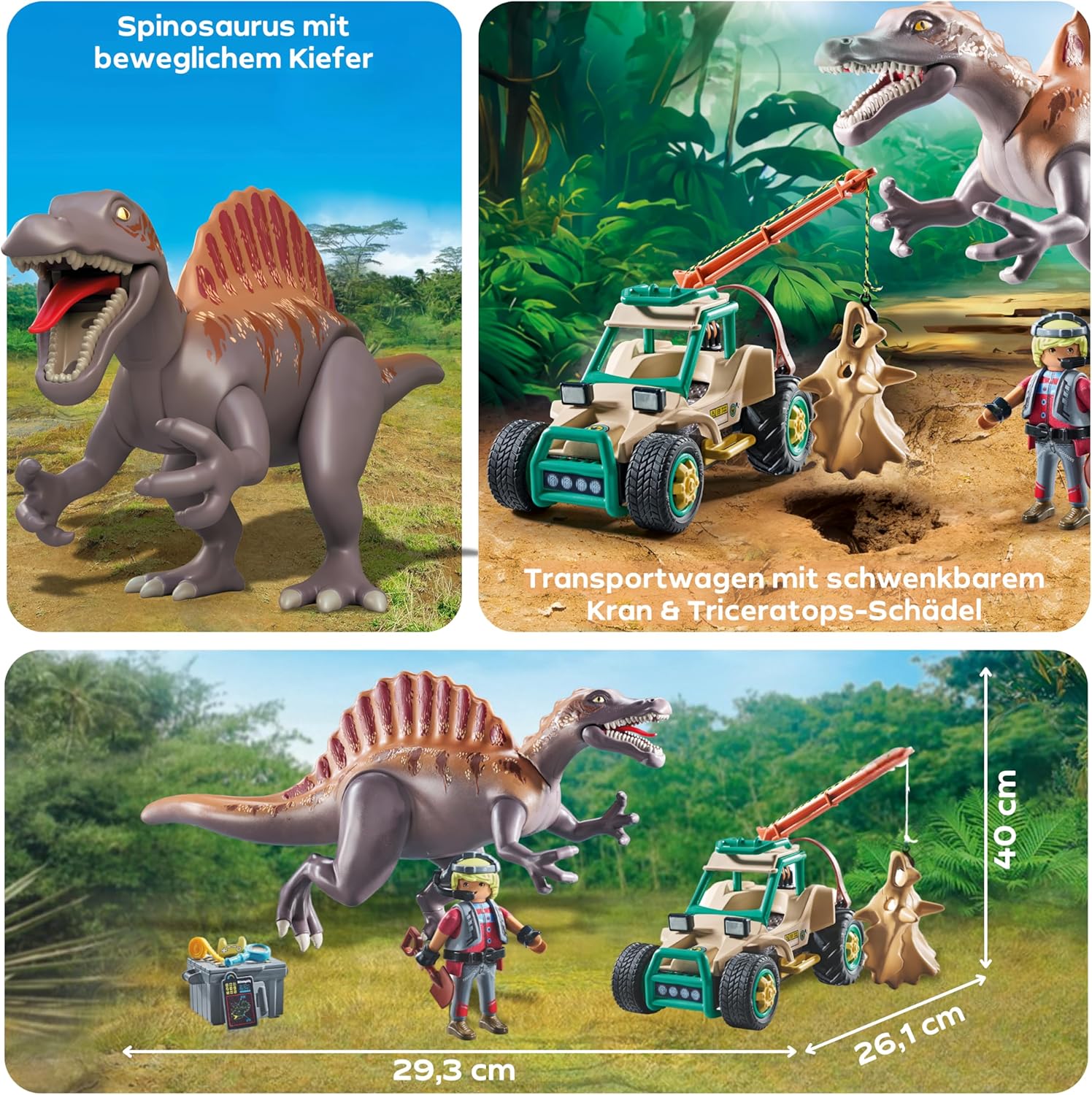 PLAYMOBIL | Dinos | Spinosaurus-Angriff auf Dino-Ausgrabung | Dinosaurier Spielset | Actionspielzeug | Abenteuer Spielzeug für Kinder ab 4 Jahren | 71820