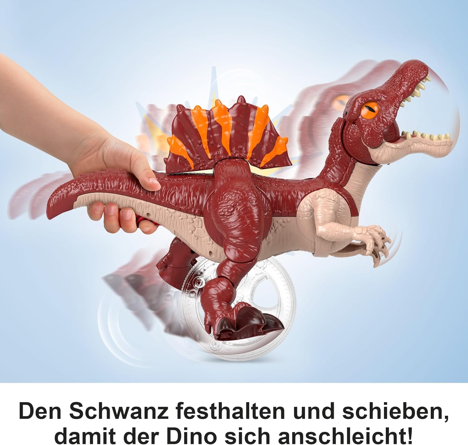 Fisher-Price Imaginext Jurassic World: Die Wiedergeburt Dinosaurier-Spielzeug, sprintende Spinosaurus-Figur, die nach vorne springen und zuschnappen kann, ca. 23 cm groß, JFR24