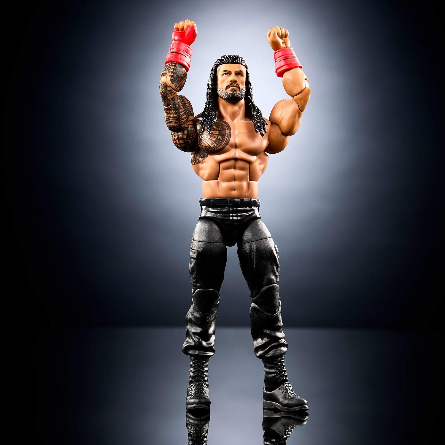 Mattel WWE Elite Actionfigur und Zubehör, Serie #120, ca. 15 cm große Sammelfigur Roman Reigns mit 25 Bewegungspunkten und austauschbaren Händen, JCJ30,