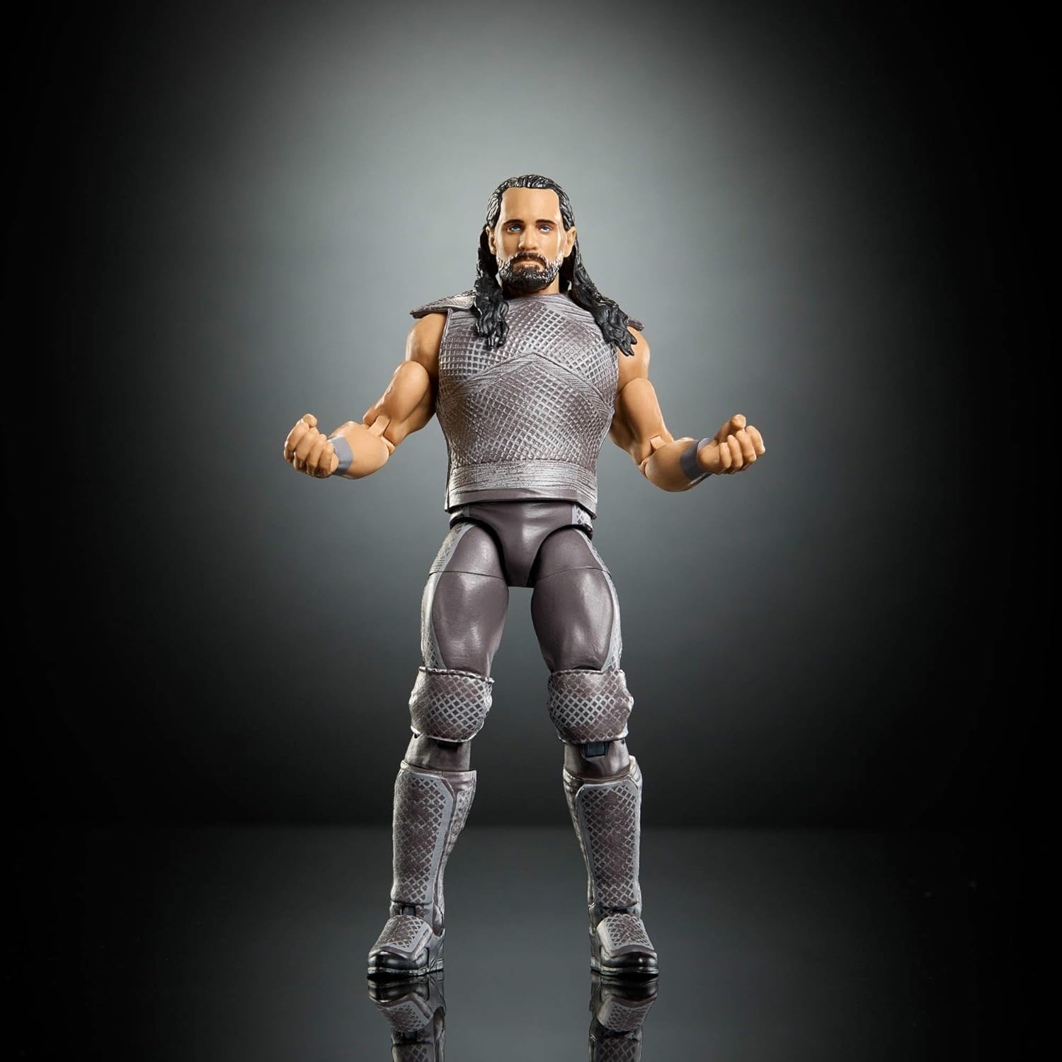 Mattel WWE Elite Collection Actionfigur und Zubehör, Premium Live-Event Seth Rollins-Set, Survivor Series mit Sam Roberts-Bauteilen, JHX75