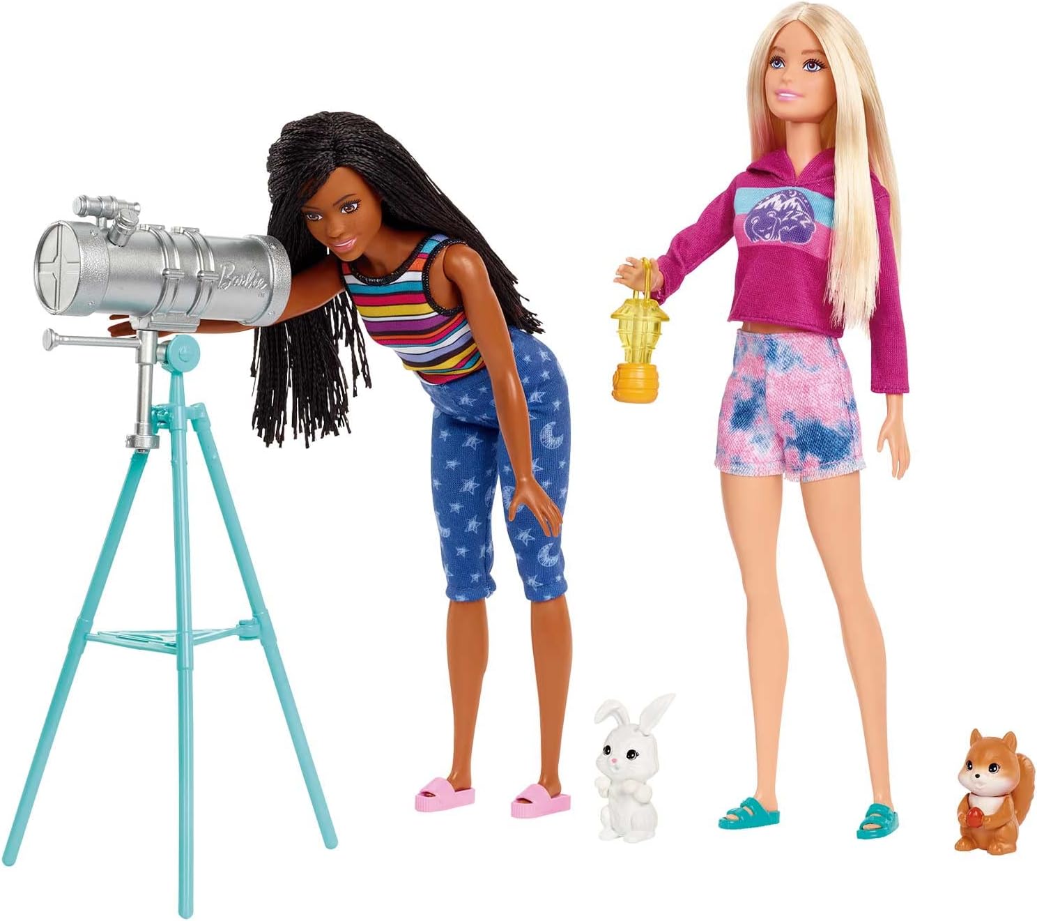 Barbie Abenteuer zu zweit Camping-Spielset mit Zelt, inkl. 2 Barbie Puppen, Barbie Camping Zubehör und Tiere, Geschenk für Kinder, Spielzeug ab 3 Jahre,HGC18