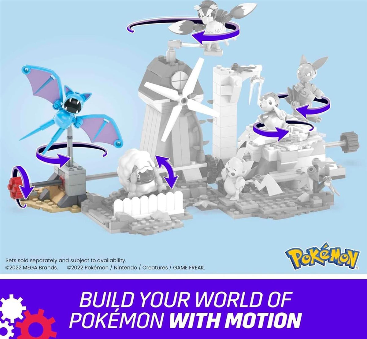 MEGA Pokémon Zubats - Mitternachtsflug mit Bewegung im Bauset mit 61 Teilen, inkl. Zubat-Figur und Wüstengegend, Adventure Builder-Sets kombinierbar, für Kinder ab 7 Jahren, HKT19
