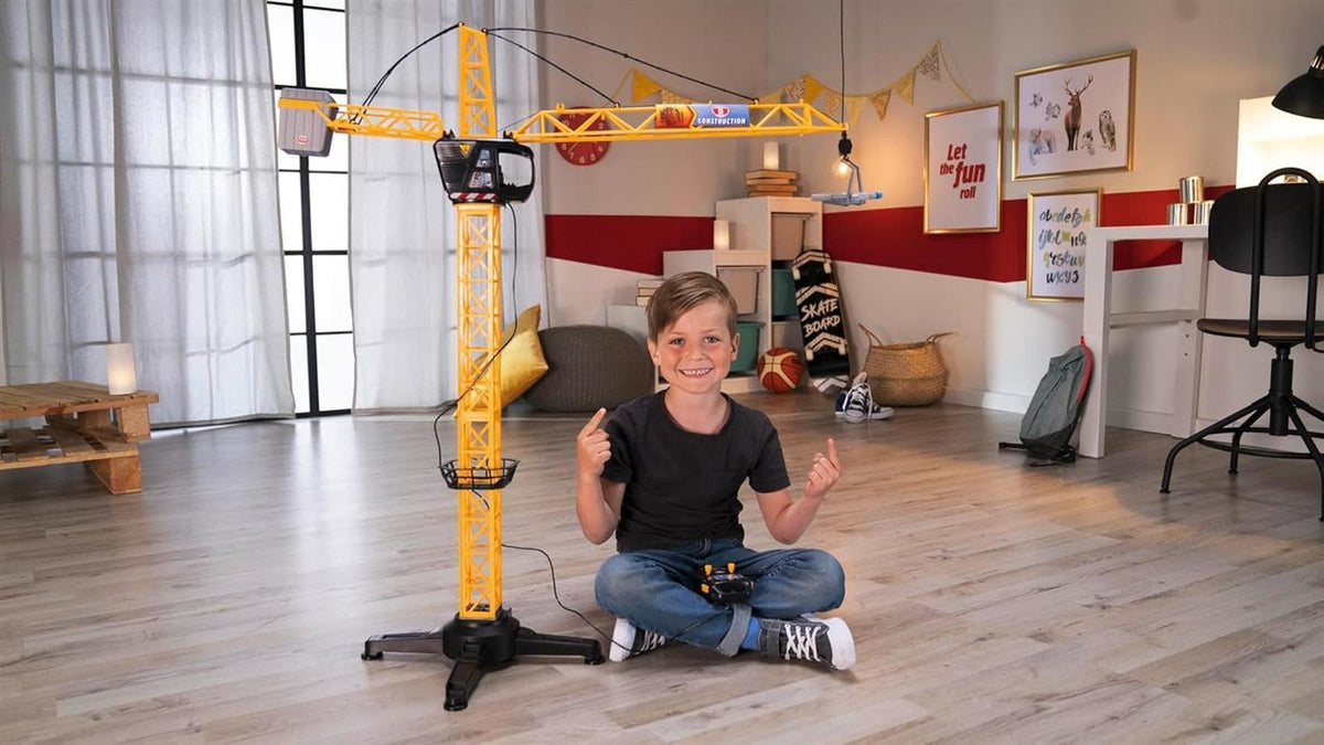 Dickie Toys 203462411 - Mega Crane, Kabelgesteuerter Kran, 1 Meter hoch