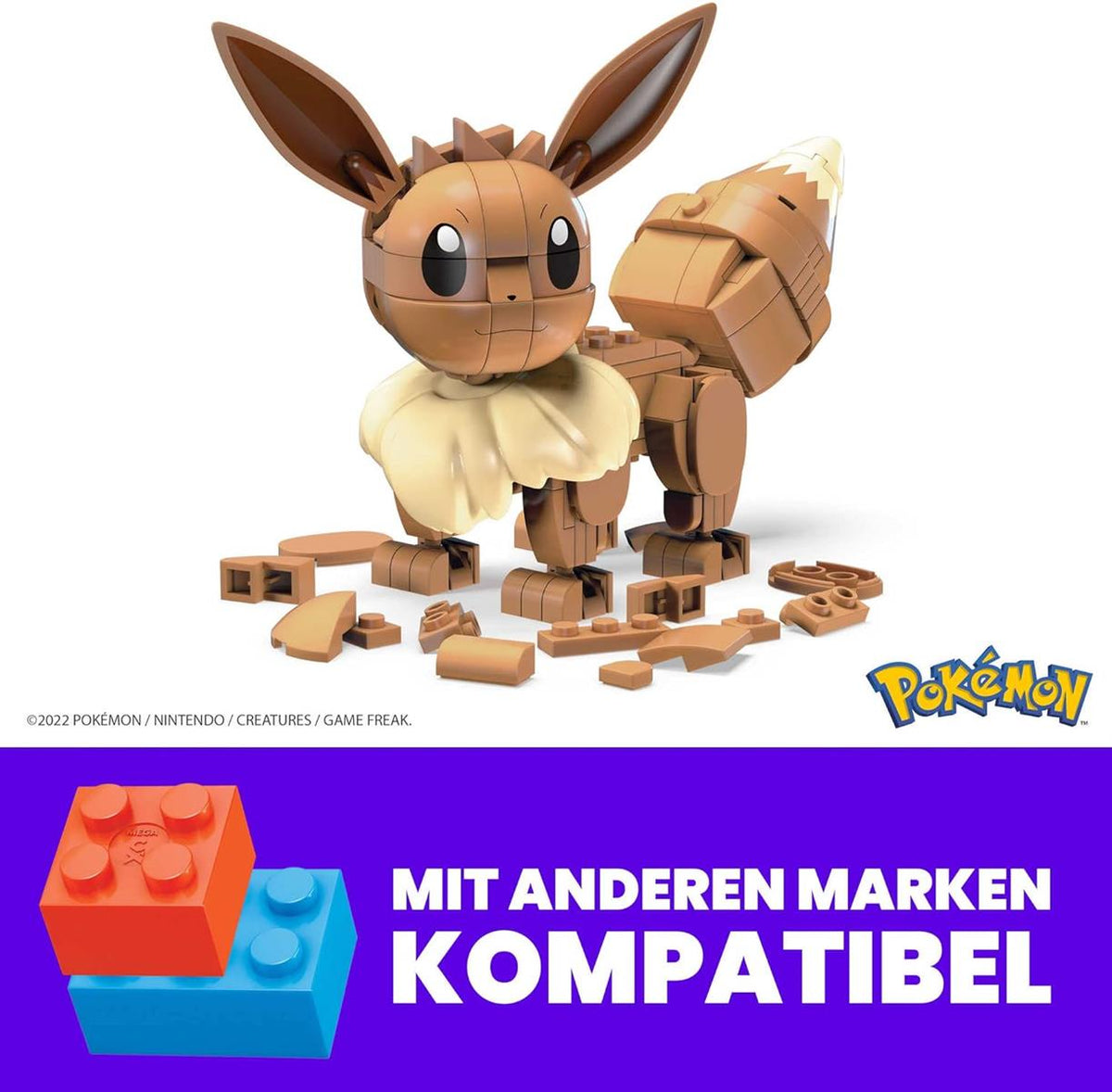 MEGA HDL84 - Mega Construx Evoli Pokémon Baukasten, Konstruktionsspielzeug für Kinder, Spielzeug ab 7 Jahren