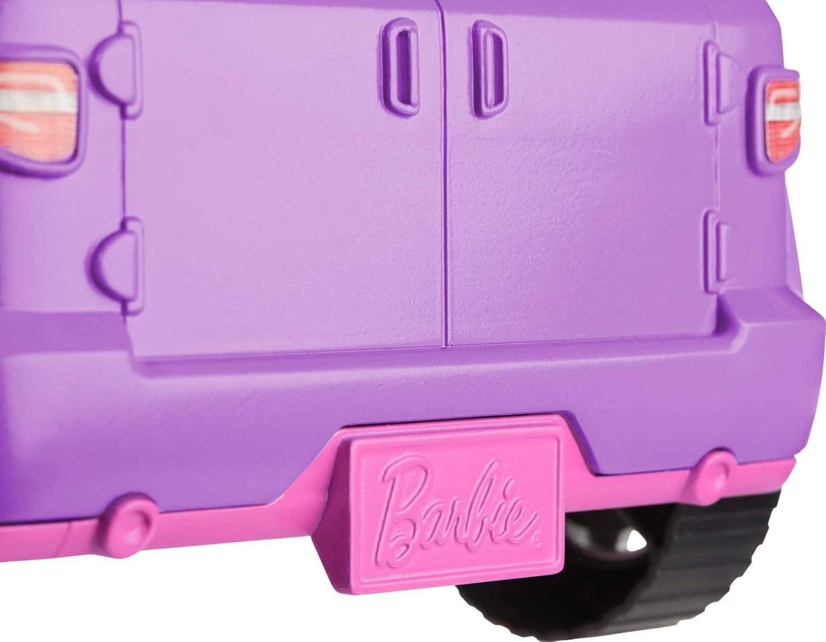 Barbie Jeep, Convertible Jeep, lila Jeep mit beweglichen Rädern, rosa Innenausstattung, Sicherheitsgurt, Barbiepuppe Nicht enthalten, Geschenk für Kinder, Spielzeug ab 3 Jahre,GMT46