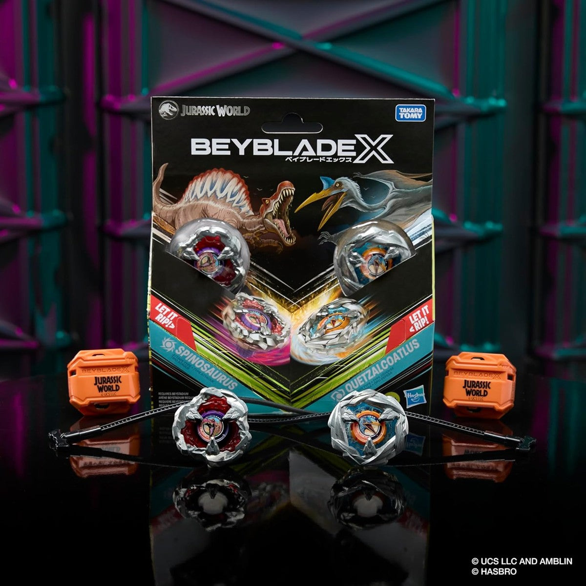 Hasbro Beyblade X Jurassic World Collab Spinosaurus vs. Quetzalcoatlus Multipack Set