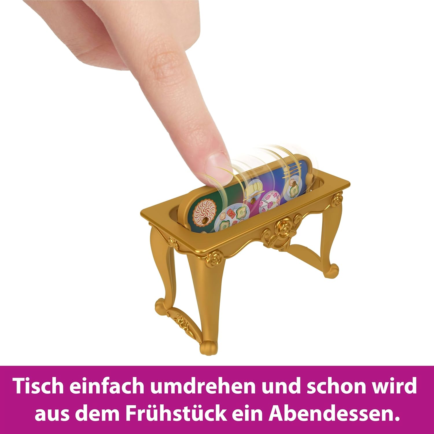 Mattel Disney Prinzessin-Spielzeug Belles Stapelschloss Puppenhaus-Spielset mit kleiner Puppe und 9 Teilen inspiriert von dem Disney-Film Reisespielzeug und Geschenke für Kinder JDP54