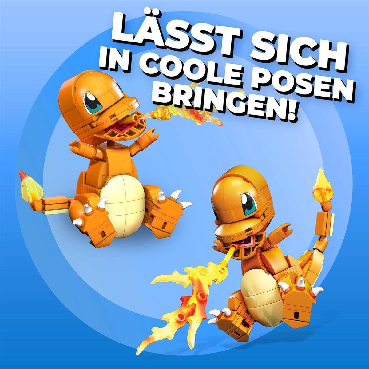 MEGA POKÉMON - detailgetreue und feuerspeiende Glumanda-Figur zum Zusammenbauen, Bauspielzeug für Kinder ab 6 Jahren, GKY96