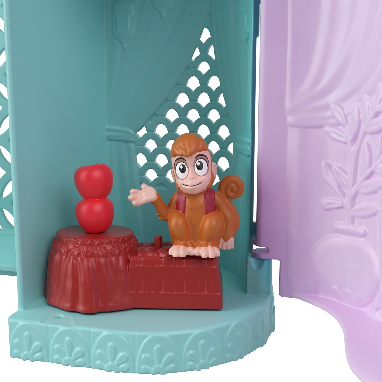 Mattel Disney Prinzessin Jasmins Stapelschloss Puppenhaus-Spielset mit kleiner Puppe, 2 Freunden und 8 Teilen, inspiriert vom Disney-Film Aladdin“, JDP56
