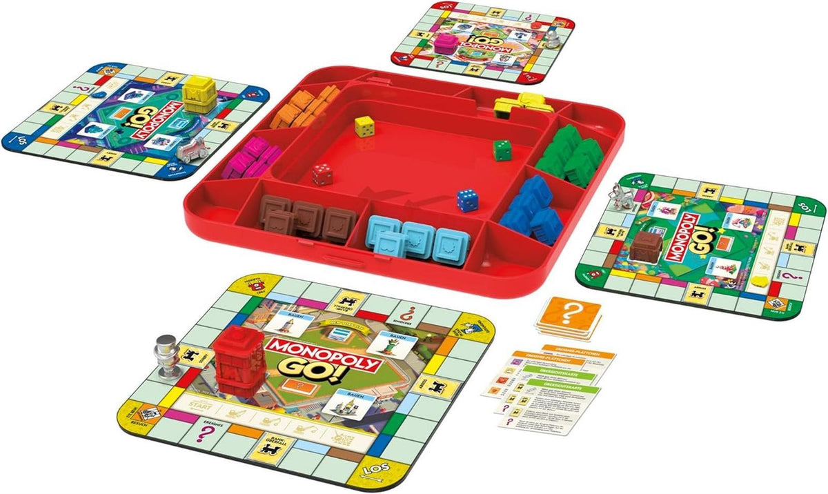 Monopoly GO! Brettspiel - Deutsche Version, Spiel zur beliebten Online-Version, schnelles Strategiespiel für die ganze Familie, lustige für 2 bis 4 Spieler
