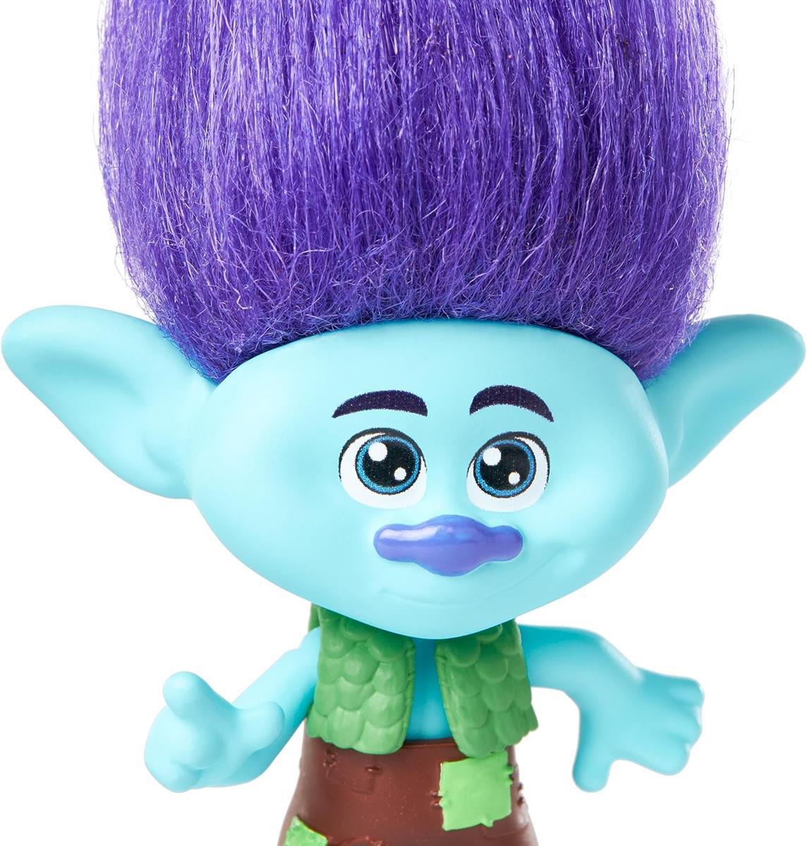 Mattel DREAMWORKS TROLLS Gemeinsam Stark – Königin Poppy, Viva, Branch, Guy Diamond mit Tiny Diamond, Plüschhaar, Mode zum Ausziehen, 5 bewegliche Gelenke, für Kinder ab 3 Jahren, HNF08