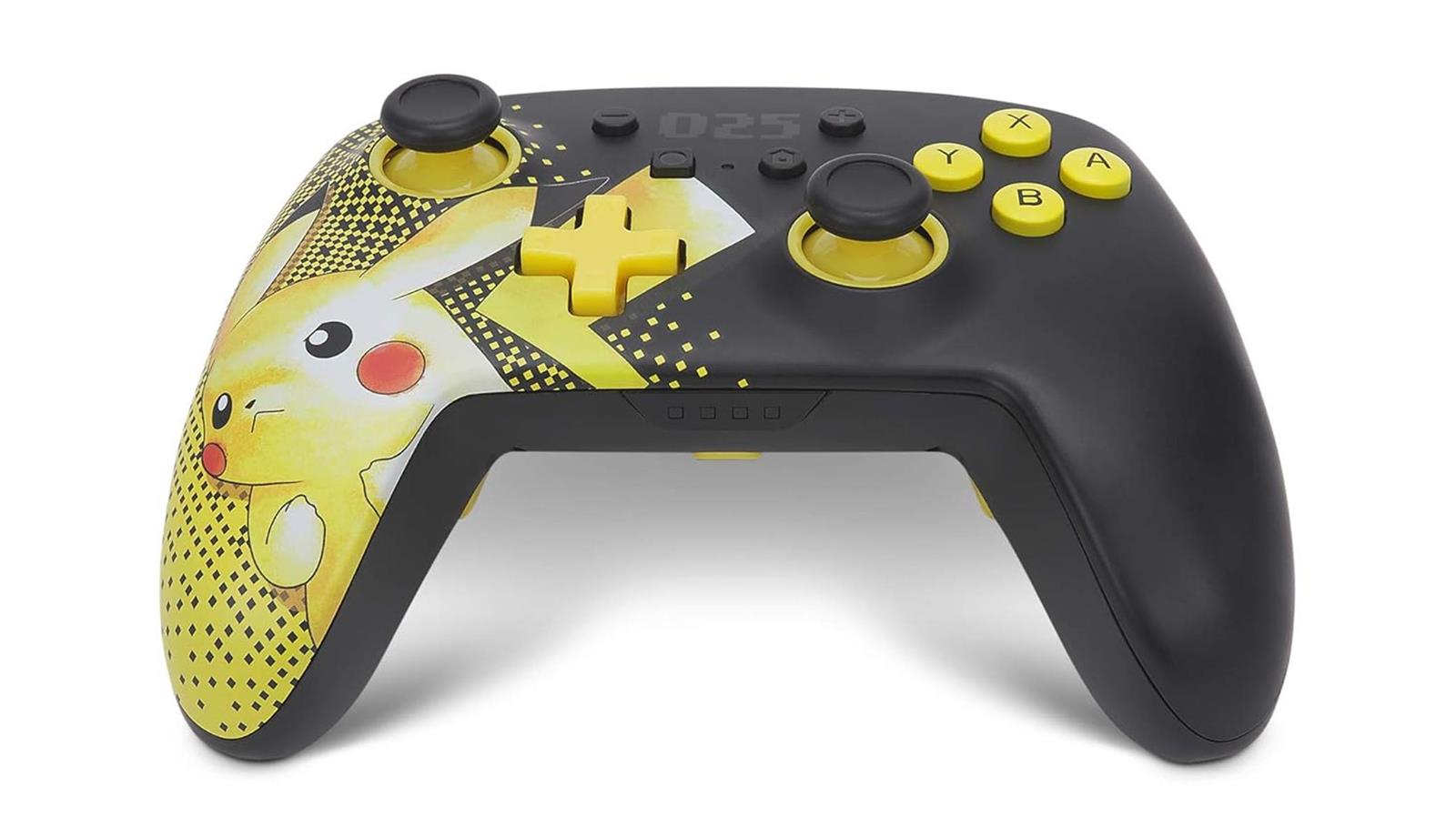 Kabelloser PowerA-Controller für Nintendo Switch - Pikachu 025, Nintendo Switch Lite, Gamepad, Spiele-Controller, Bluetooth-Controller, Aufladbar, Offiziell Lizenziert