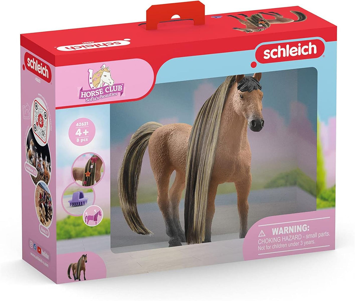 SCHLEICH 42621 Beauty Horse Achal Tekkiner Hengst, für Kinder ab 4+ Jahren, Horse Club Sofia's Beauties - Spielset