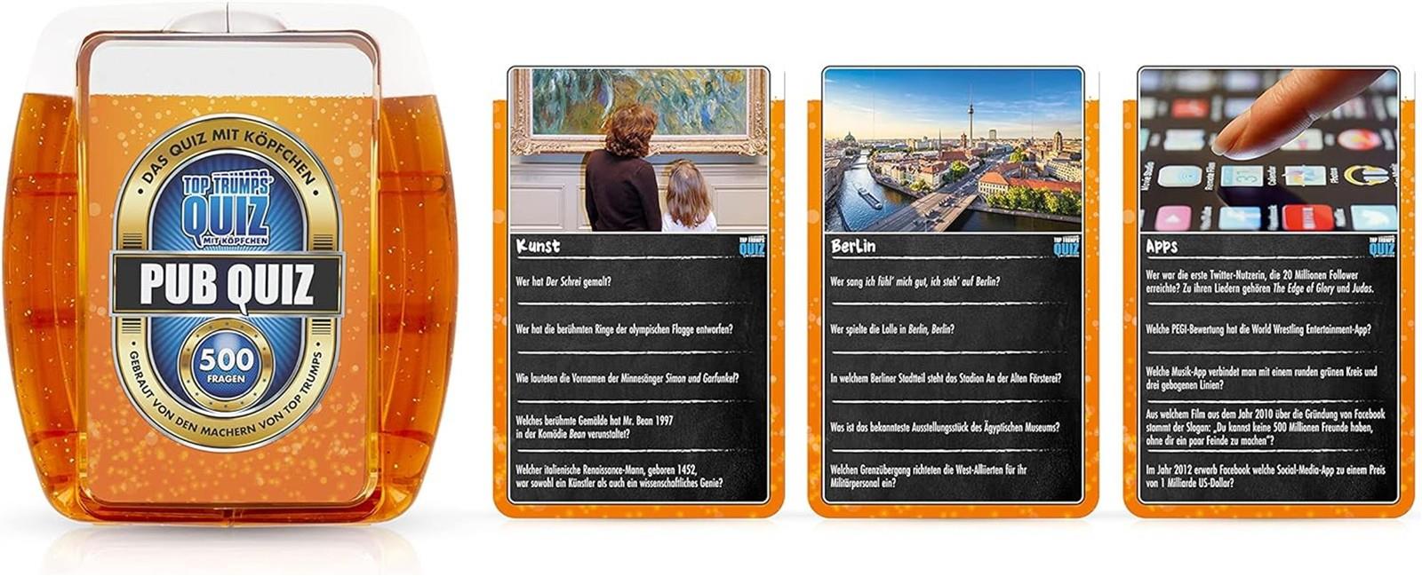 Top Trumps Quiz Pub Quiz Edition - Kartenspiel für Pub und Trivia Fans! - Fanartikel & Merchandise - Kartenspiel für 2+ Spieler ab 14+ Jahren - Deutsch