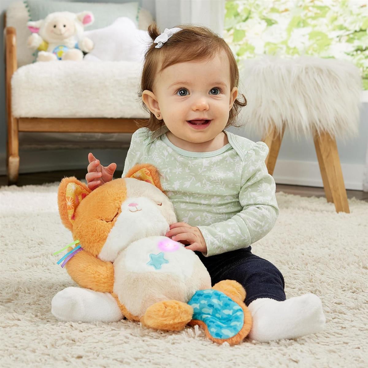 VTech Baby Schlummer-Kätzchen – Niedliches Kuscheltier als Beruhigungshilfe – Mit sanften Bewegungen, Schlafliedern, Melodien und Naturgeräuschen – Für Kinder von 0-36 Monaten