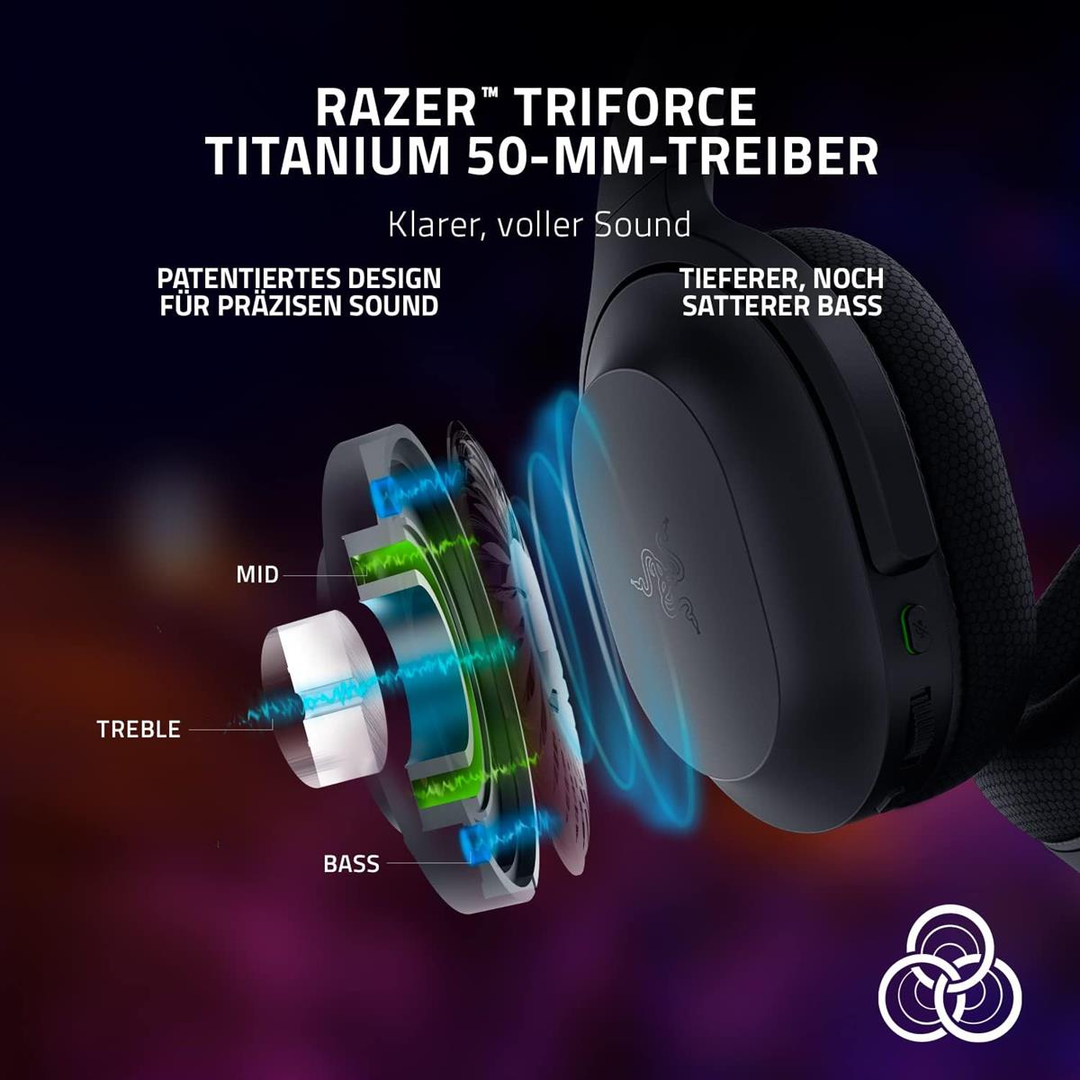 Razer Barracuda - Kabelloses Multiplattform-Headset für Gaming und Mobile Geräte (SmartSwitch Dual Wireless, Geräuschunterdrückendes Mikrofon, Triforce-Treiber 50mm, USB-C) Schwarz