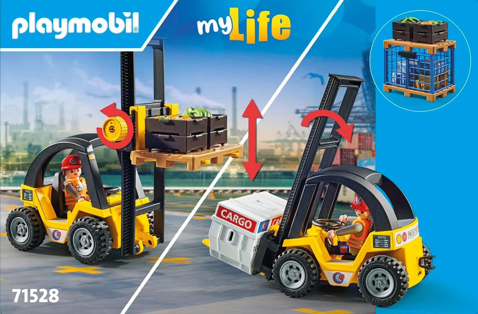 PLAYMOBIL MyLife 71528 Gabelstapler mit Fracht