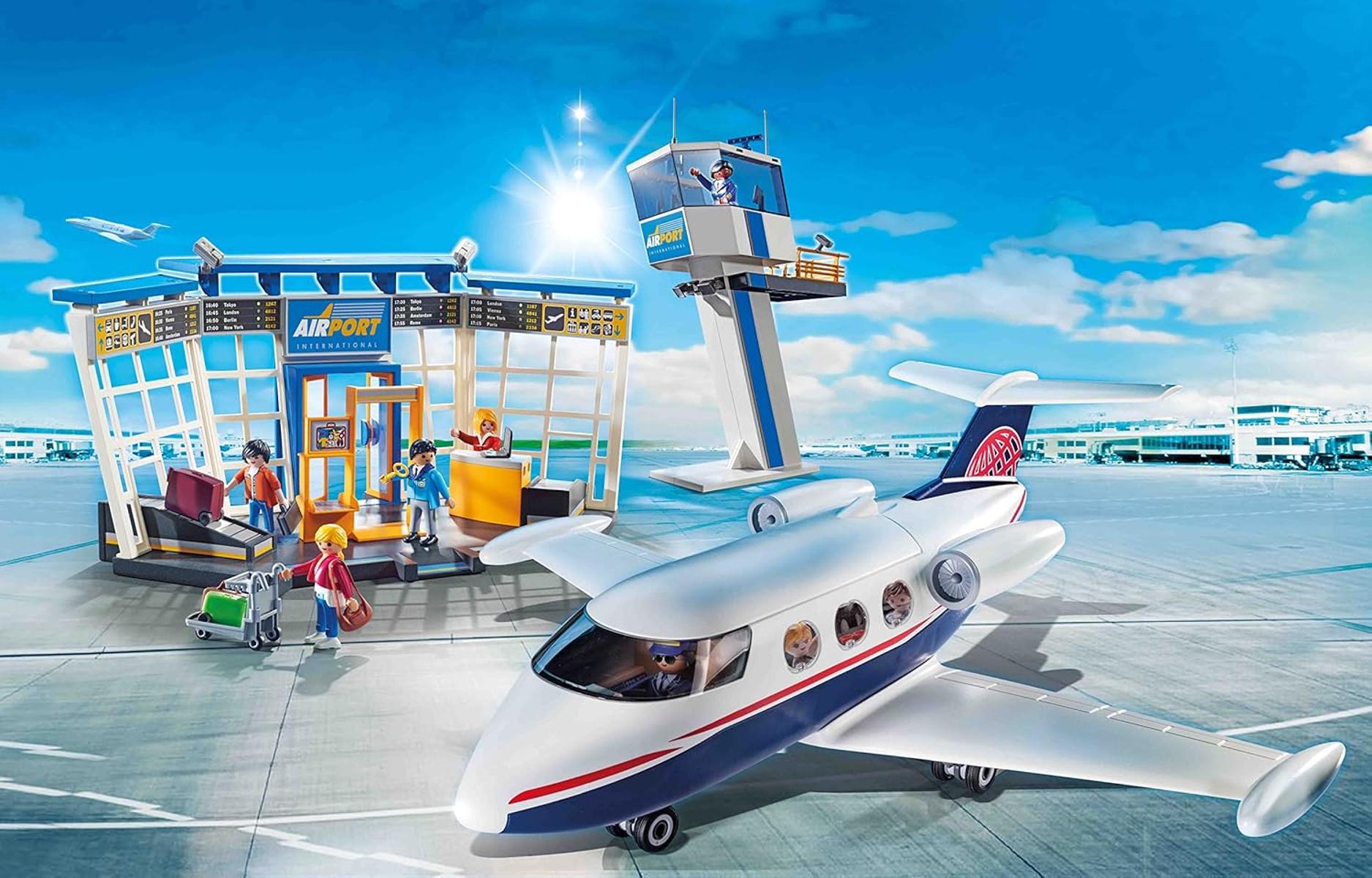 PLAYMOBIL City Action 71153 Flughafen mit Flugzeug und Tower