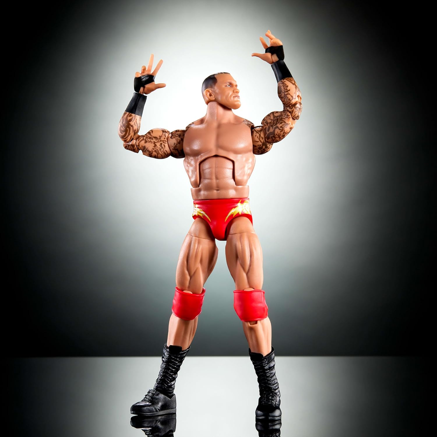Mattel WWE Elite Collection Top Picks, Set mit Actionfigur und Zubehörteilen, ca. 15 cm große Sammelfigur Randy Orton mit Händen und Wrestling-Ausrüstung zu Austauschen (Stile können abweichen), JHV12