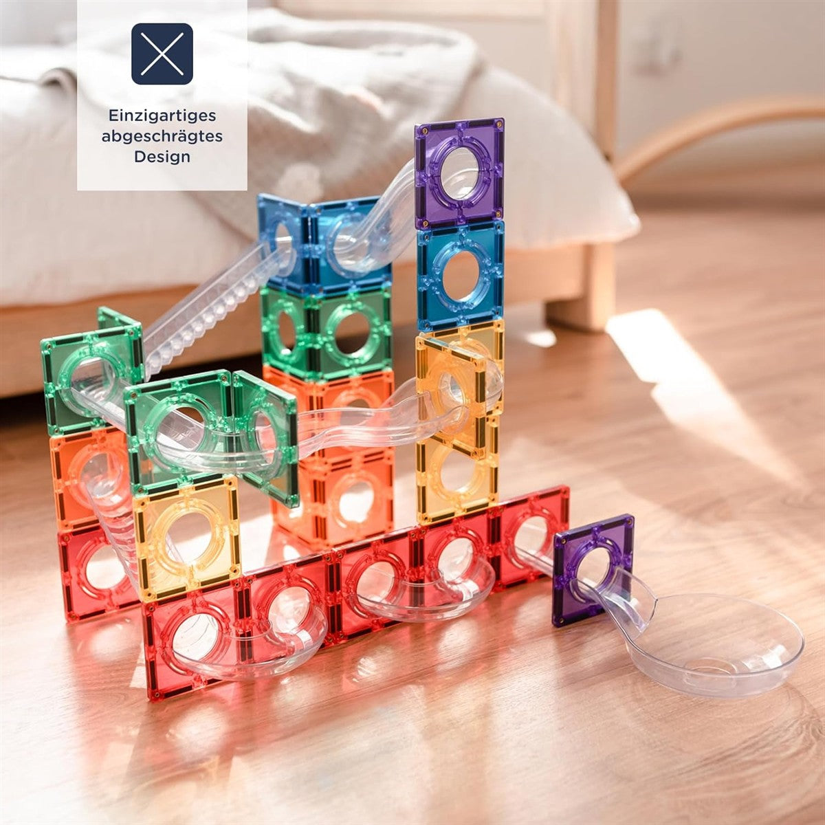 CONNETIX Magnetbausteine Regenbogen Ball Run Packen 92 Stück ab 3 Jahre