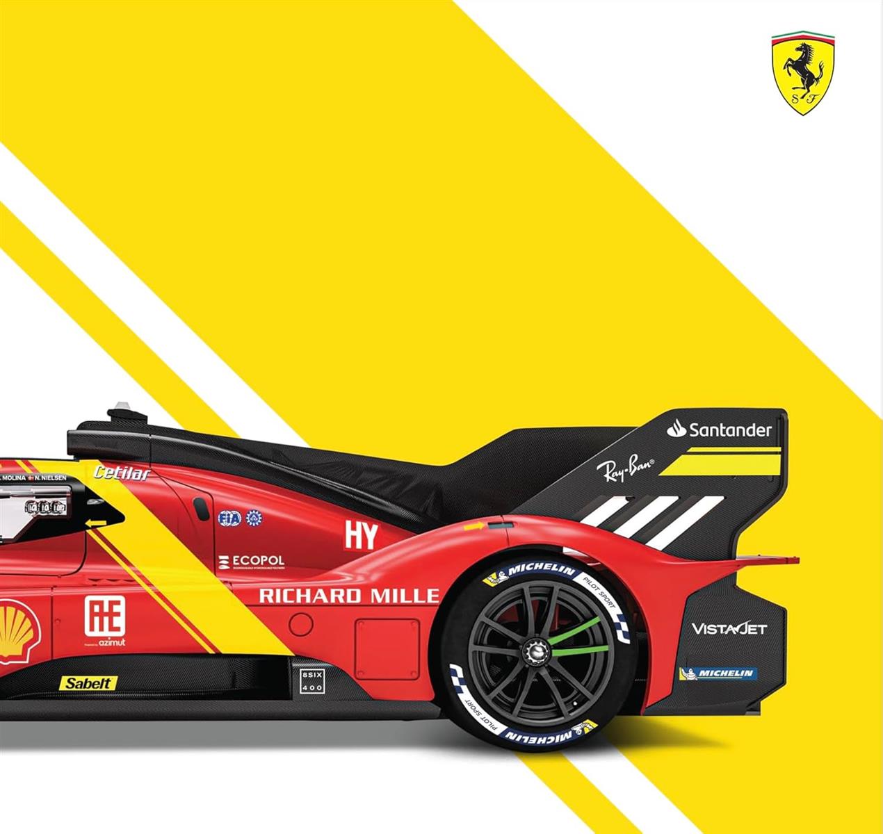 Bburago - 1/18 Ferrari Racing - 499P LMH 2023#51 - Rot - Neuheit 2024: Metallnachbildung - detaillierter Innenraum - Türen und Haube zum Öffnen im Maßstab 1:18. - Gewinner der 24h von Le Mans 2023