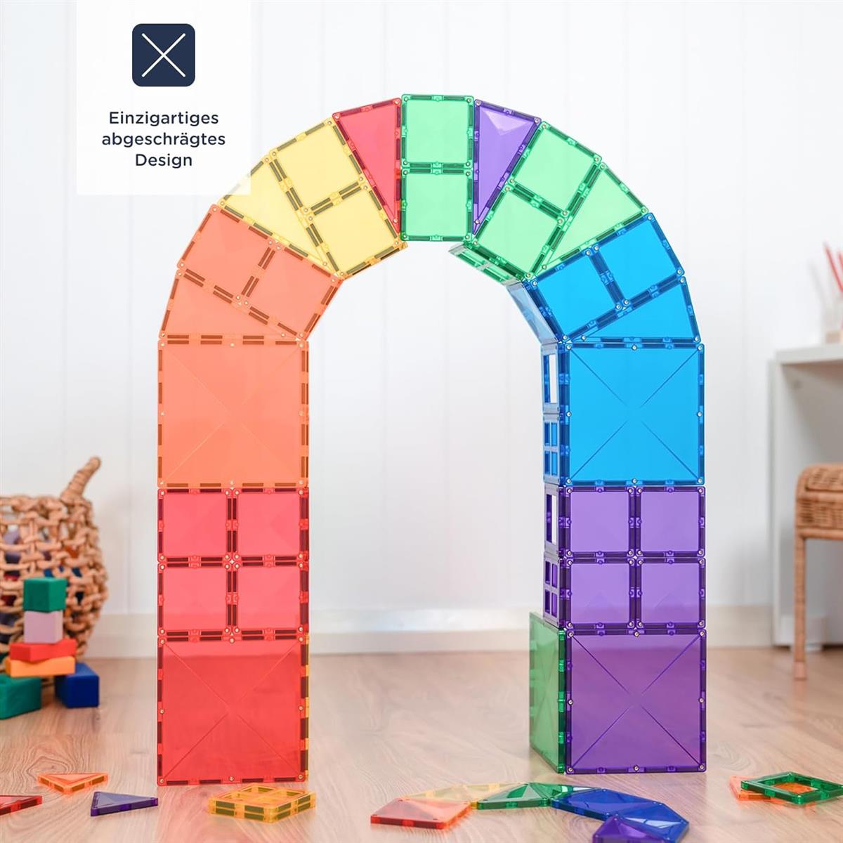 CONNETIX Magnetbausteine Regenbogen Starterpaket 60 Stück Basis Set ab 3 Jahren