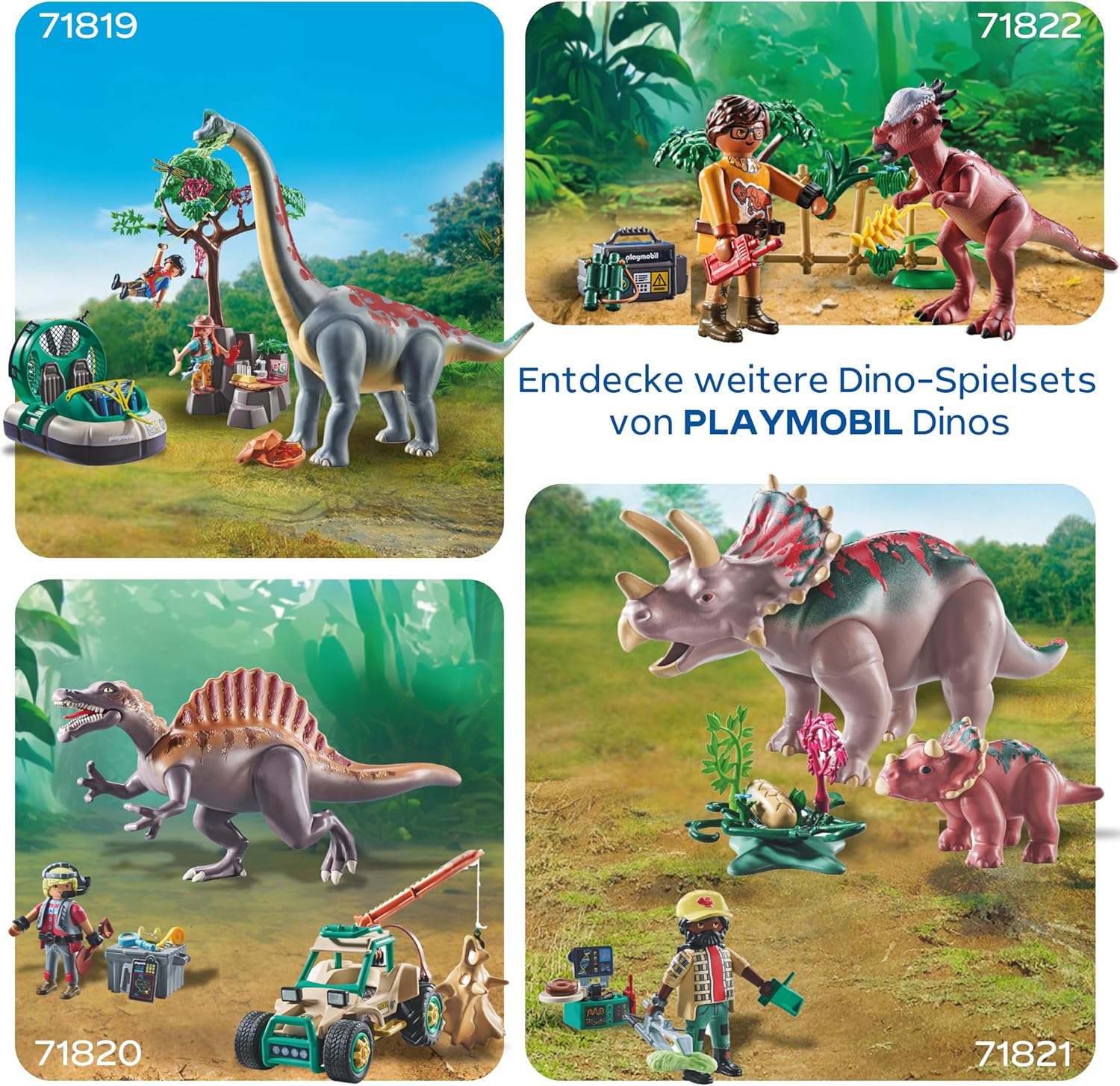 PLAYMOBIL | Dinos | Spinosaurus-Angriff auf Dino-Ausgrabung | Dinosaurier Spielset | Actionspielzeug | Abenteuer Spielzeug für Kinder ab 4 Jahren | 71820