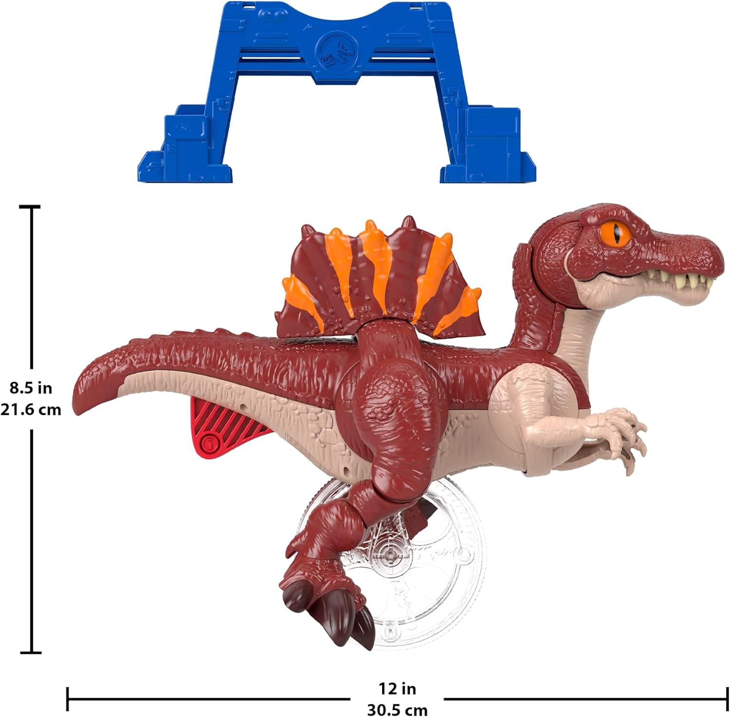 Fisher-Price Imaginext Jurassic World: Die Wiedergeburt Dinosaurier-Spielzeug, sprintende Spinosaurus-Figur, die nach vorne springen und zuschnappen kann, ca. 23 cm groß, JFR24