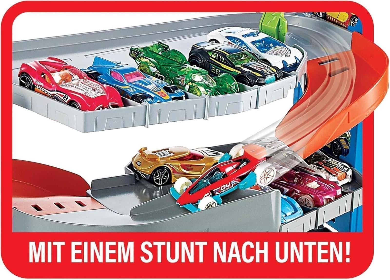 Hot Wheels GNL70 - Hot Wheels City Stunt Garage-Spielset, Geschenk für Kinder von 3 bis 8 Jahren, mit Aufzug zu den oberen Ebenen, lässt Sich mit Anderen Sets verbinden