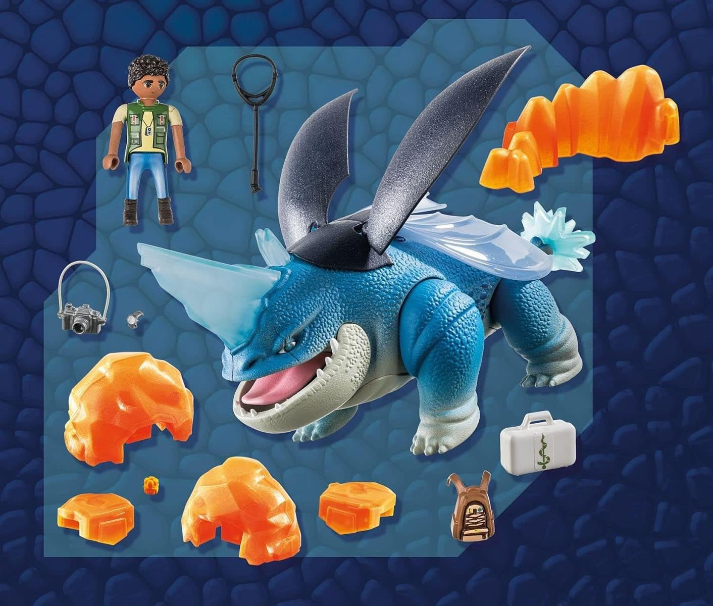 PLAYMOBIL DreamWorks Dragons 71082 Dragons: The Nine Realms - Plowhorn & D'Angelo, Dragons-Figur und Spielzeug-Drache mit Hörnern, Spielzeug für Kinder ab 4 Jahren