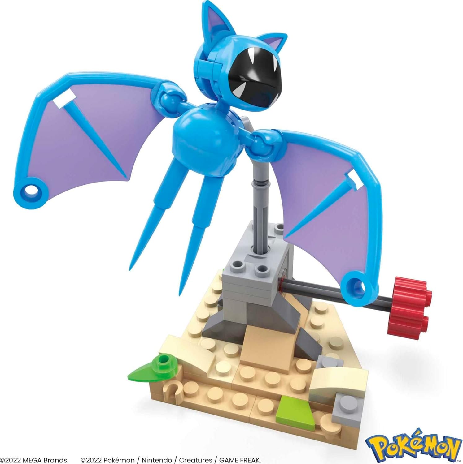 MEGA Pokémon Zubats - Mitternachtsflug mit Bewegung im Bauset mit 61 Teilen, inkl. Zubat-Figur und Wüstengegend, Adventure Builder-Sets kombinierbar, für Kinder ab 7 Jahren, HKT19