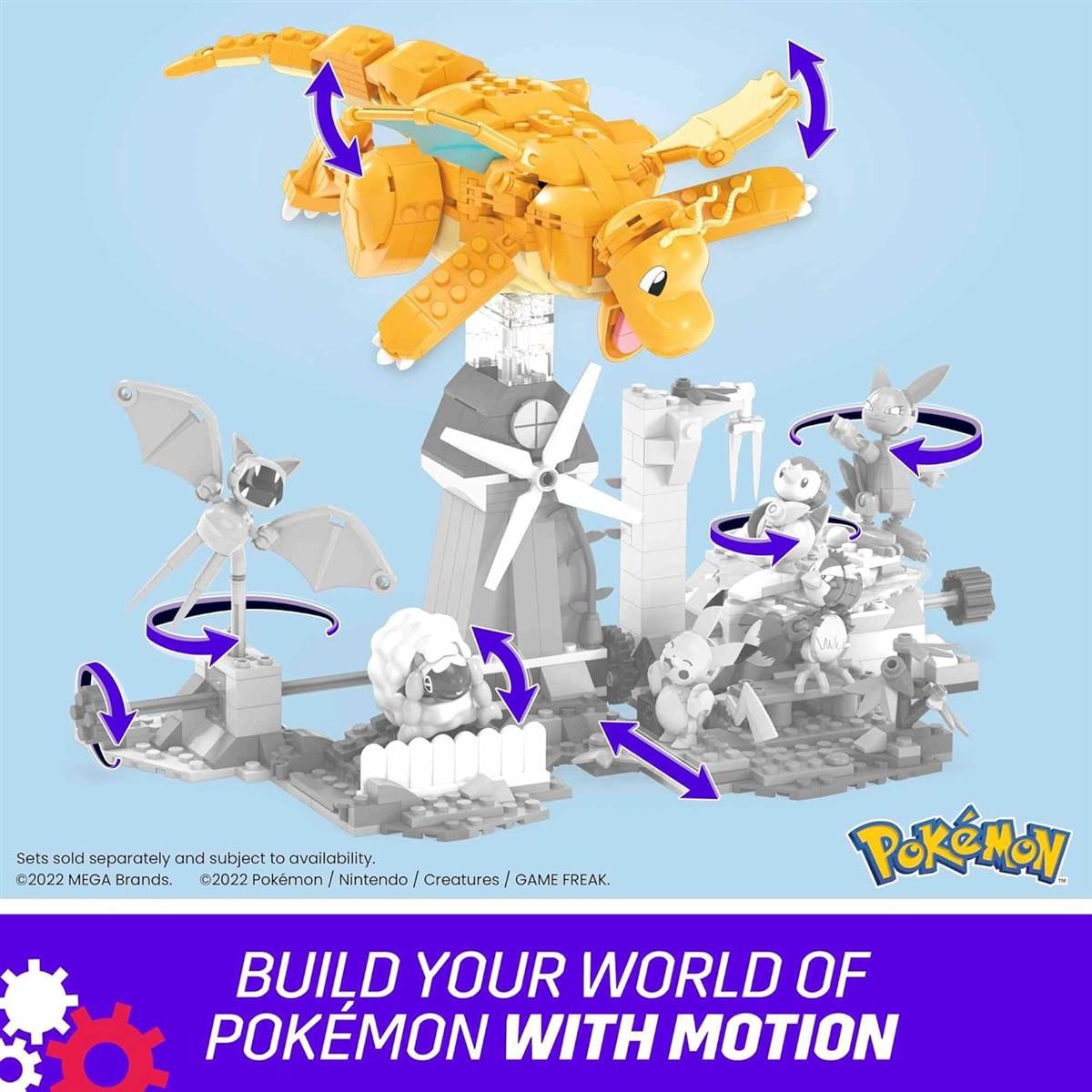 MEGA Pokémon Dragoran - 388-teiliges Bauset zum Aufbauen und mit der Kurbel die Flügel aktivieren, für Kinder ab 8 Jahren, HKT25