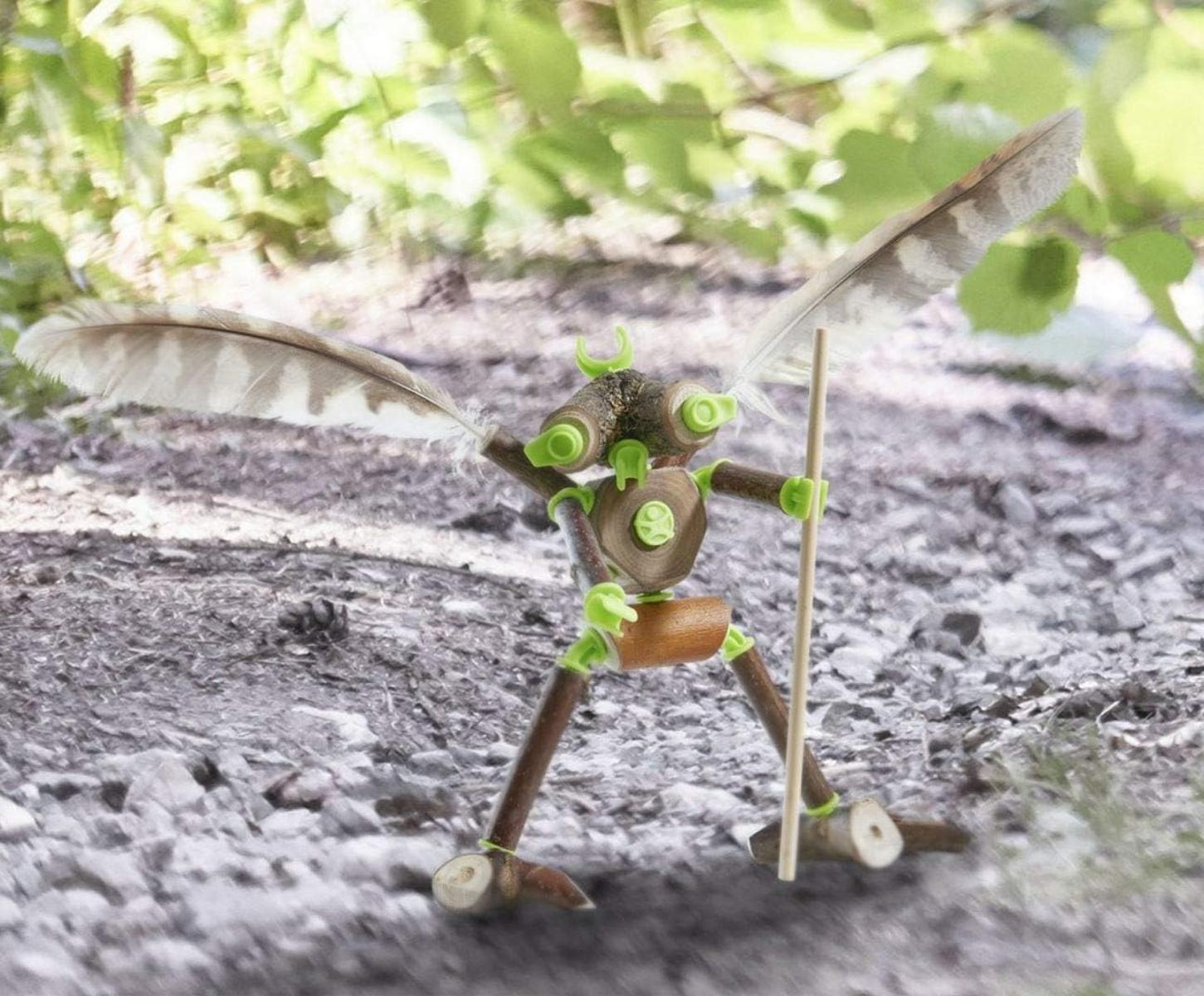 HABA 305343 - Terra Kids Connectors - Konstruktions-Set Figuren, Kinder-Bastelset für kreative Wesen, Verbinder aus Kunststoff für Holz und Kork, mit Handbohrer und Anleitung