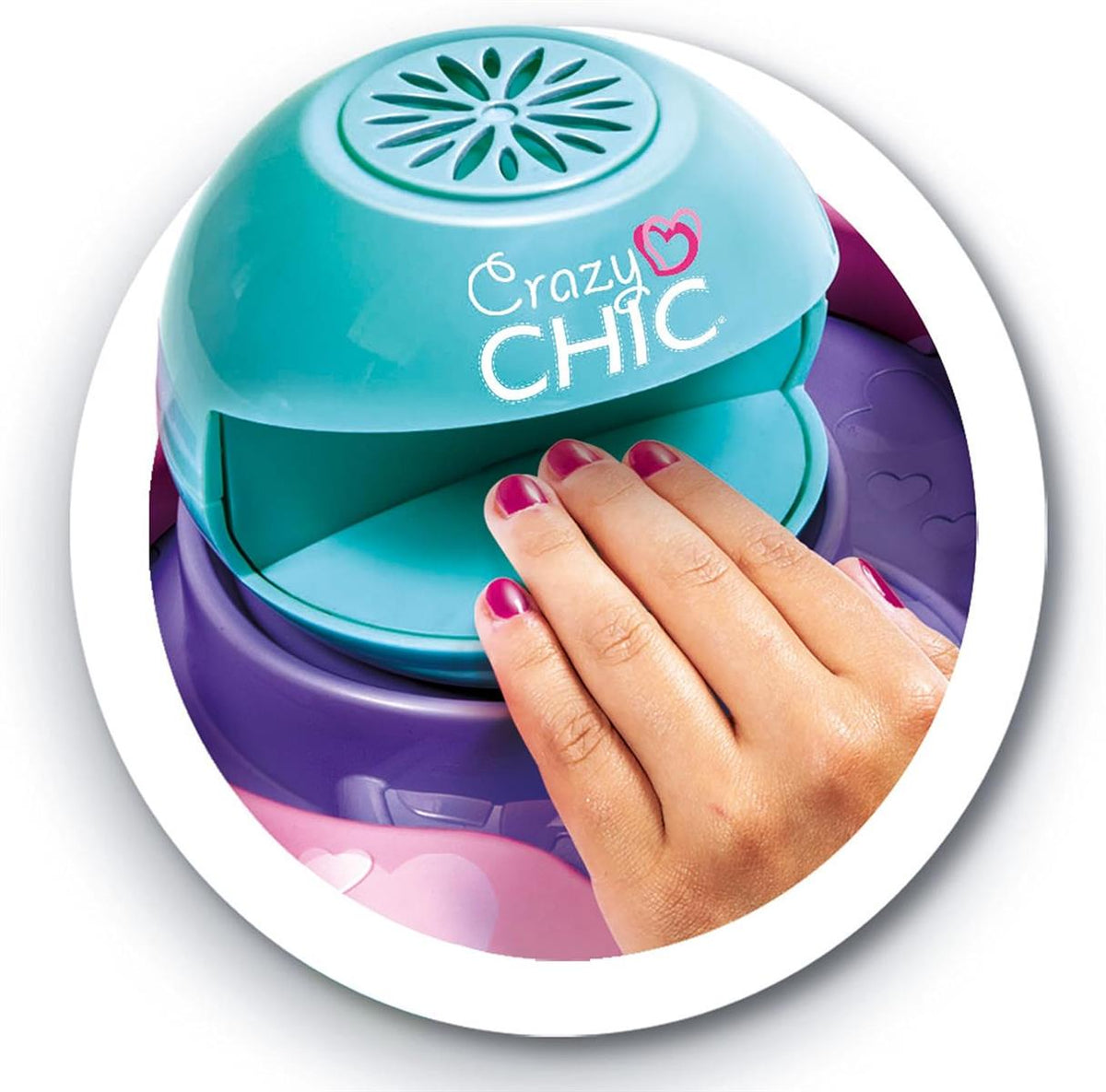 Clementoni Crazy Chic Cool Nail Art - DIY Nageldesign-Set für Kinder ab 6 Jahren - Kreativ-Spielzeug inkl. Nagellacke, Sticker, Glitzer & Nageltrockner 18599